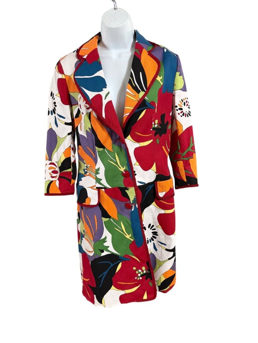 Zara Basic Womens Floral Print Blazer Jacket Long Sleeves Lined Lightweight Size